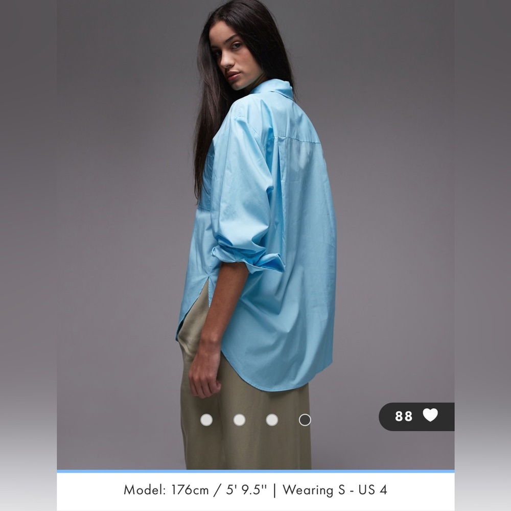 Mango Oversized Light Blue Shirt